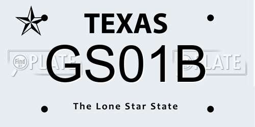GS01B Texas License Plate