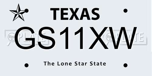 GS11XW Texas License Plate
