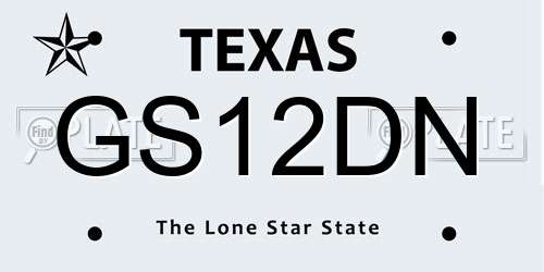 GS12DN Texas License Plate