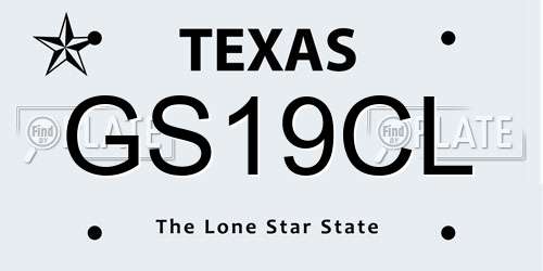 GS19CL Texas License Plate