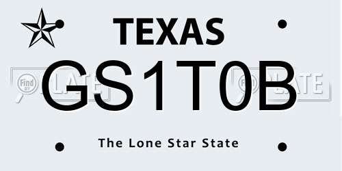 GS1T0B Texas License Plate