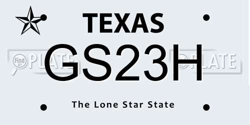 GS23H Texas License Plate