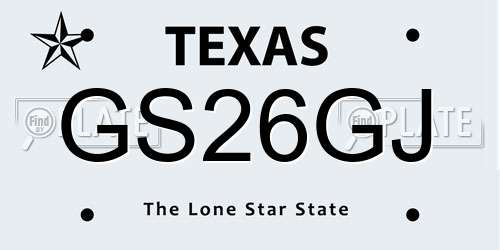 GS26GJ Texas License Plate