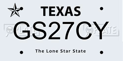GS27CY Texas License Plate
