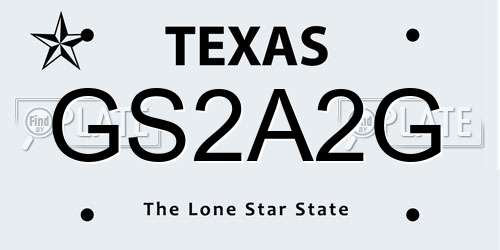 GS2A2G Texas License Plate