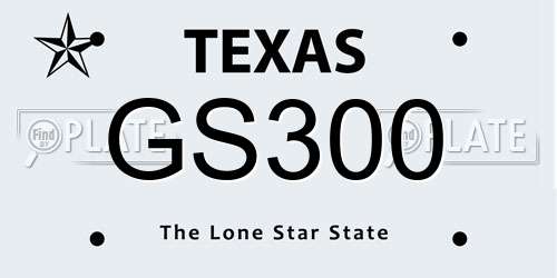 GS300 Texas License Plate