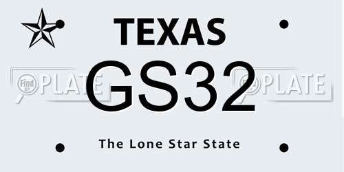 GS32 Texas License Plate