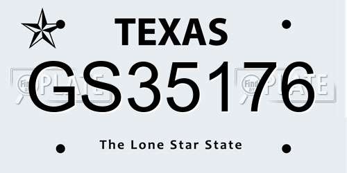 GS35176 Texas License Plate