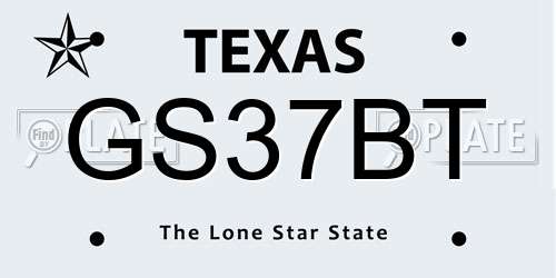 GS37BT Texas License Plate