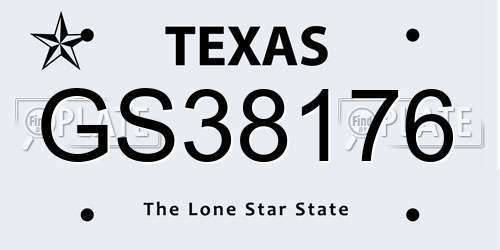 GS38176 Texas License Plate