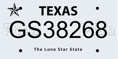 GS38268 Texas License Plate