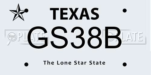 GS38B Texas License Plate