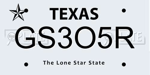 GS3O5R Texas License Plate