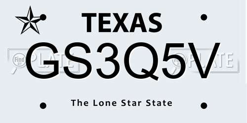 GS3Q5V Texas License Plate