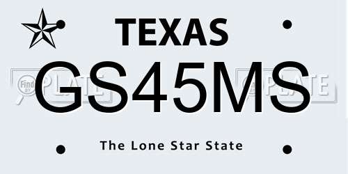 GS45MS Texas License Plate