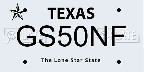 GS50NF Texas License Plate