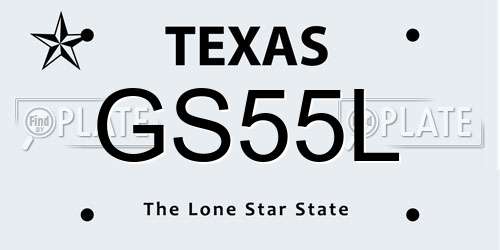 GS55L Texas License Plate