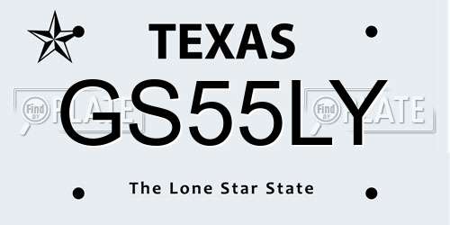 GS55LY Texas License Plate