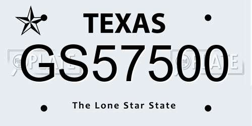 GS57500 Texas License Plate