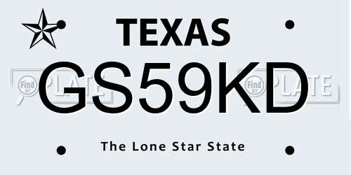 GS59KD Texas License Plate