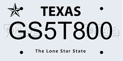 GS5T800 Texas License Plate