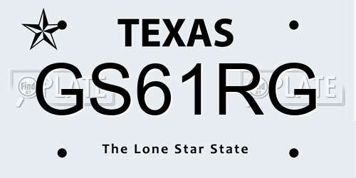 GS61RG Texas License Plate
