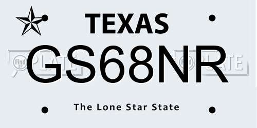 GS68NR Texas License Plate