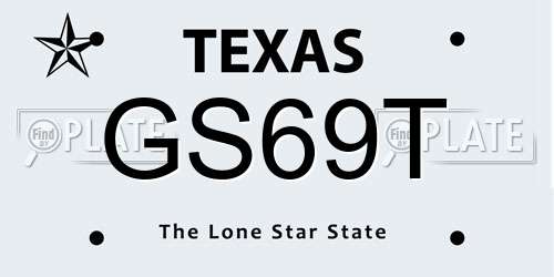 GS69T Texas License Plate