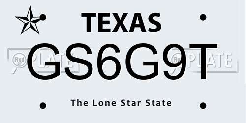GS6G9T Texas License Plate