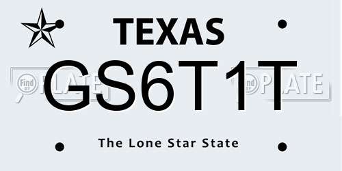 GS6T1T Texas License Plate
