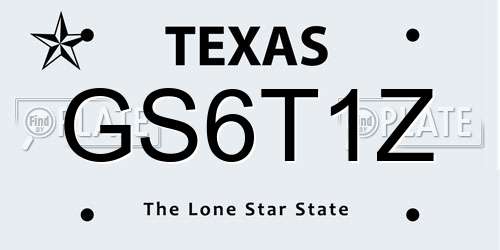 GS6T1Z Texas License Plate