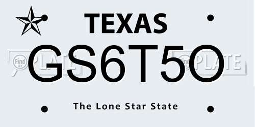 GS6T5O Texas License Plate