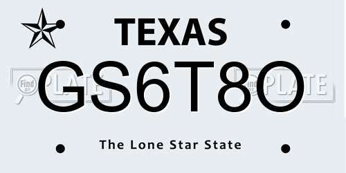 GS6T8O Texas License Plate