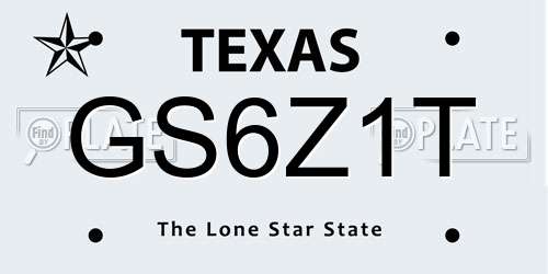 GS6Z1T Texas License Plate