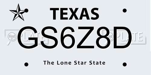 GS6Z8D Texas License Plate