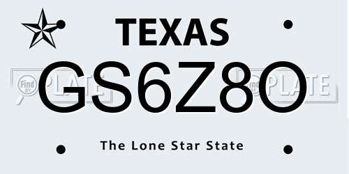GS6Z8O Texas License Plate