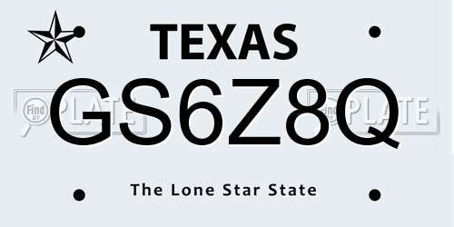GS6Z8Q Texas License Plate