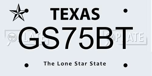 GS75BT Texas License Plate