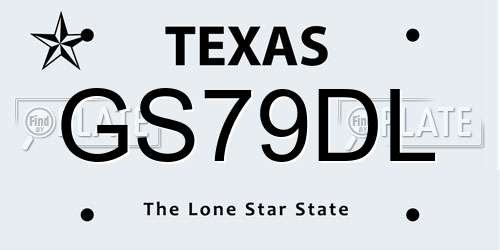 GS79DL Texas License Plate