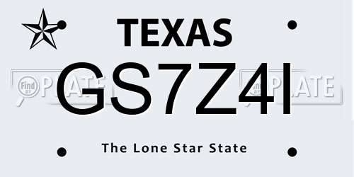 GS7Z4I Texas License Plate