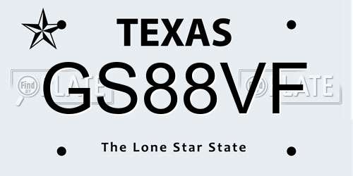 GS88VF Texas License Plate