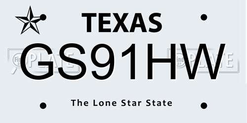 GS91HW Texas License Plate
