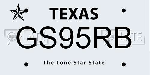 GS95RB Texas License Plate