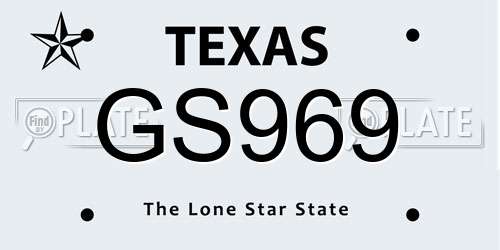 GS969 Texas License Plate