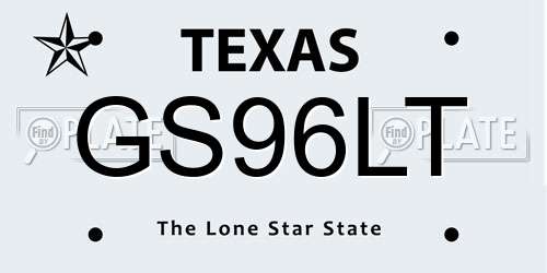 GS96LT Texas License Plate