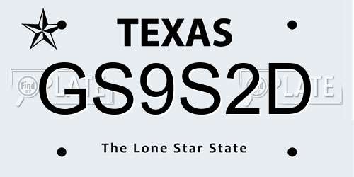 GS9S2D Texas License Plate