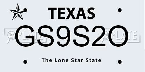 GS9S2O Texas License Plate