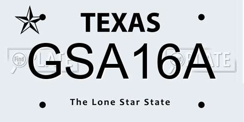 GSA16A Texas License Plate
