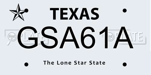 GSA61A Texas License Plate