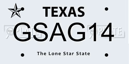 GSAG14 Texas License Plate